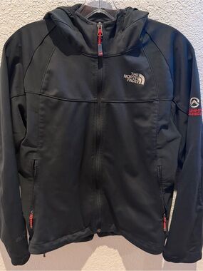 The North Face Black Performance Softshell Jacket with Red Accents